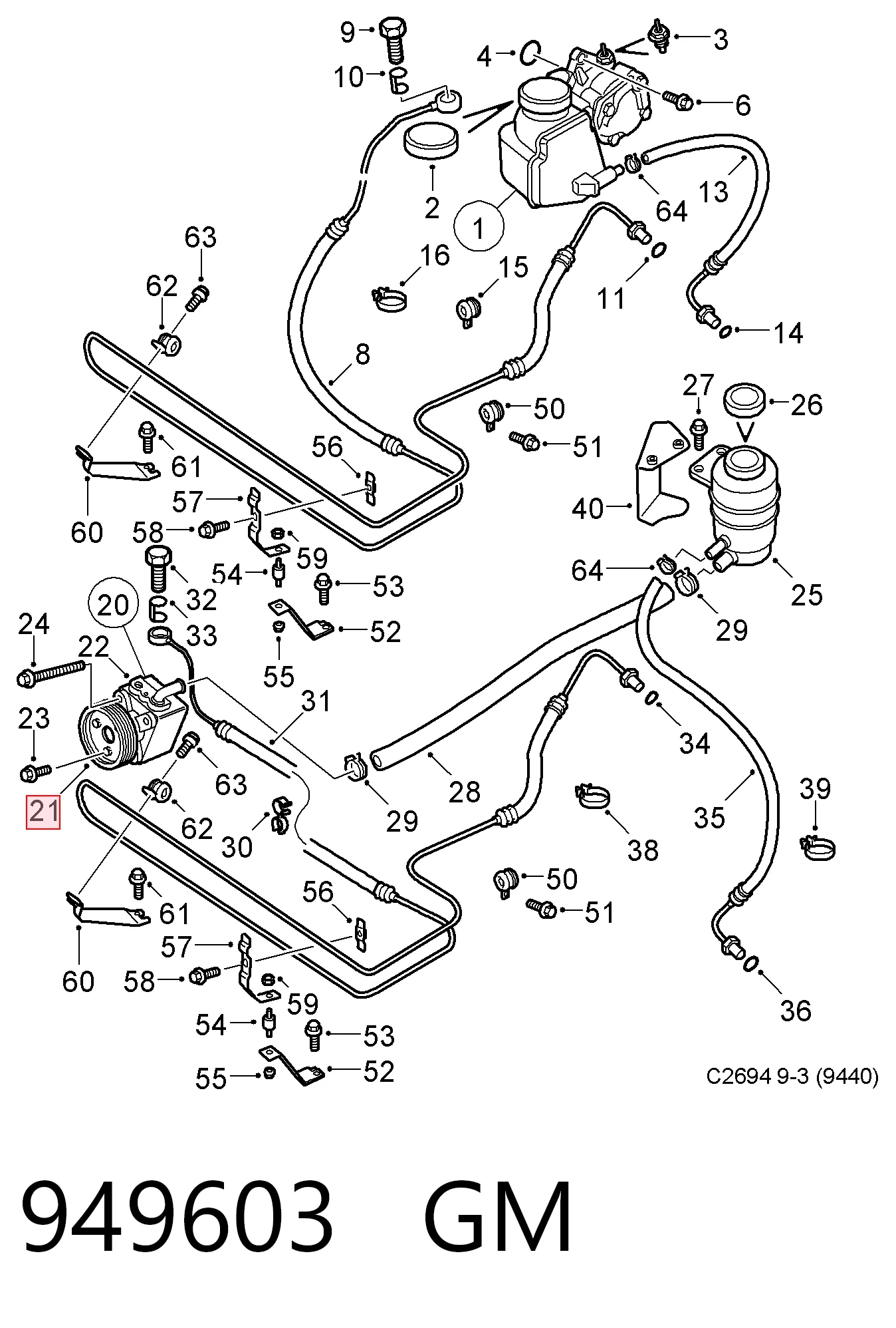  Bomba da Direção hidrâulica assistida Opel Frontera B SUV (6B) (1998 - 2003) B