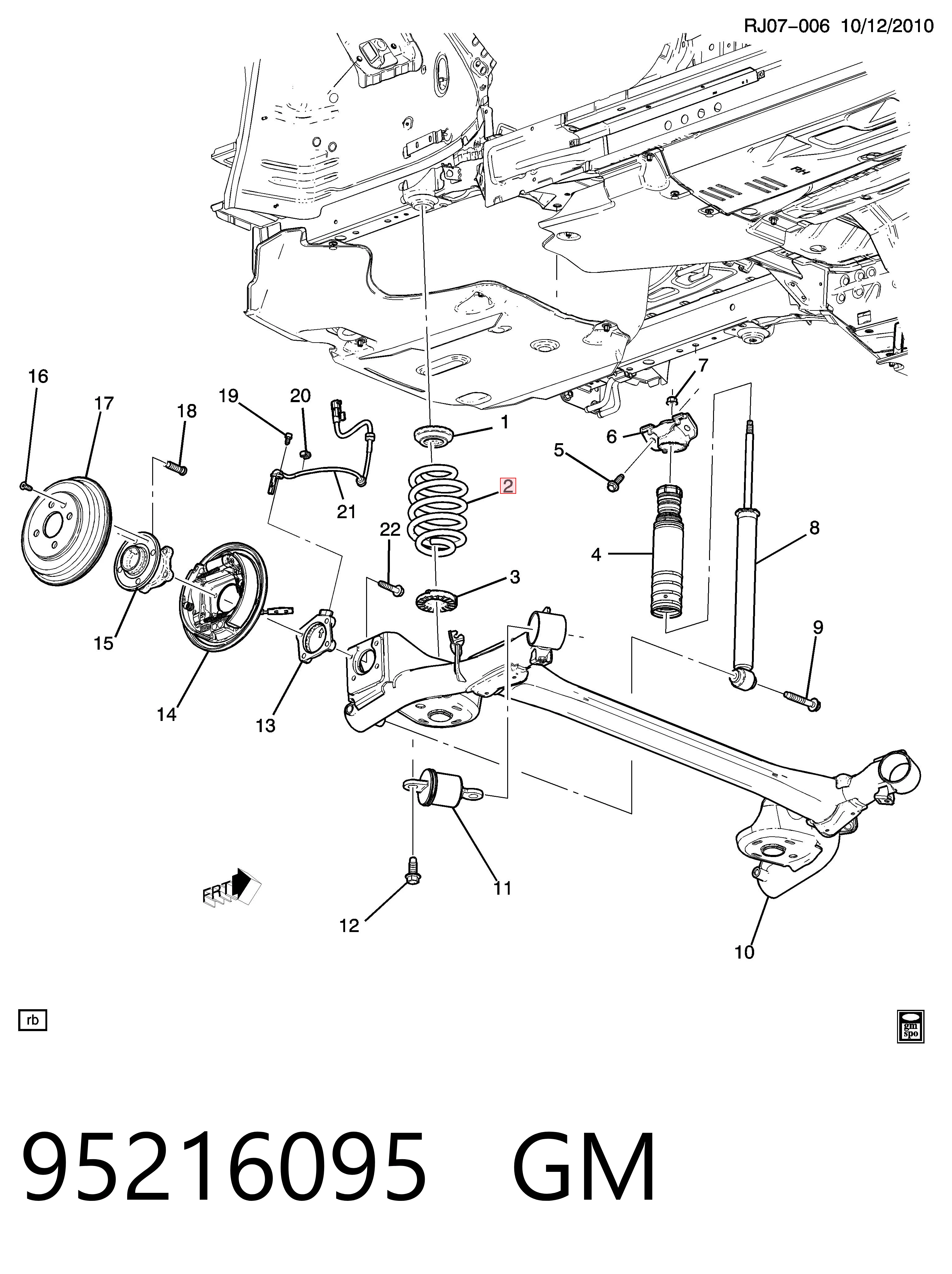 Mola traseira Chevrolet Aveo III T300