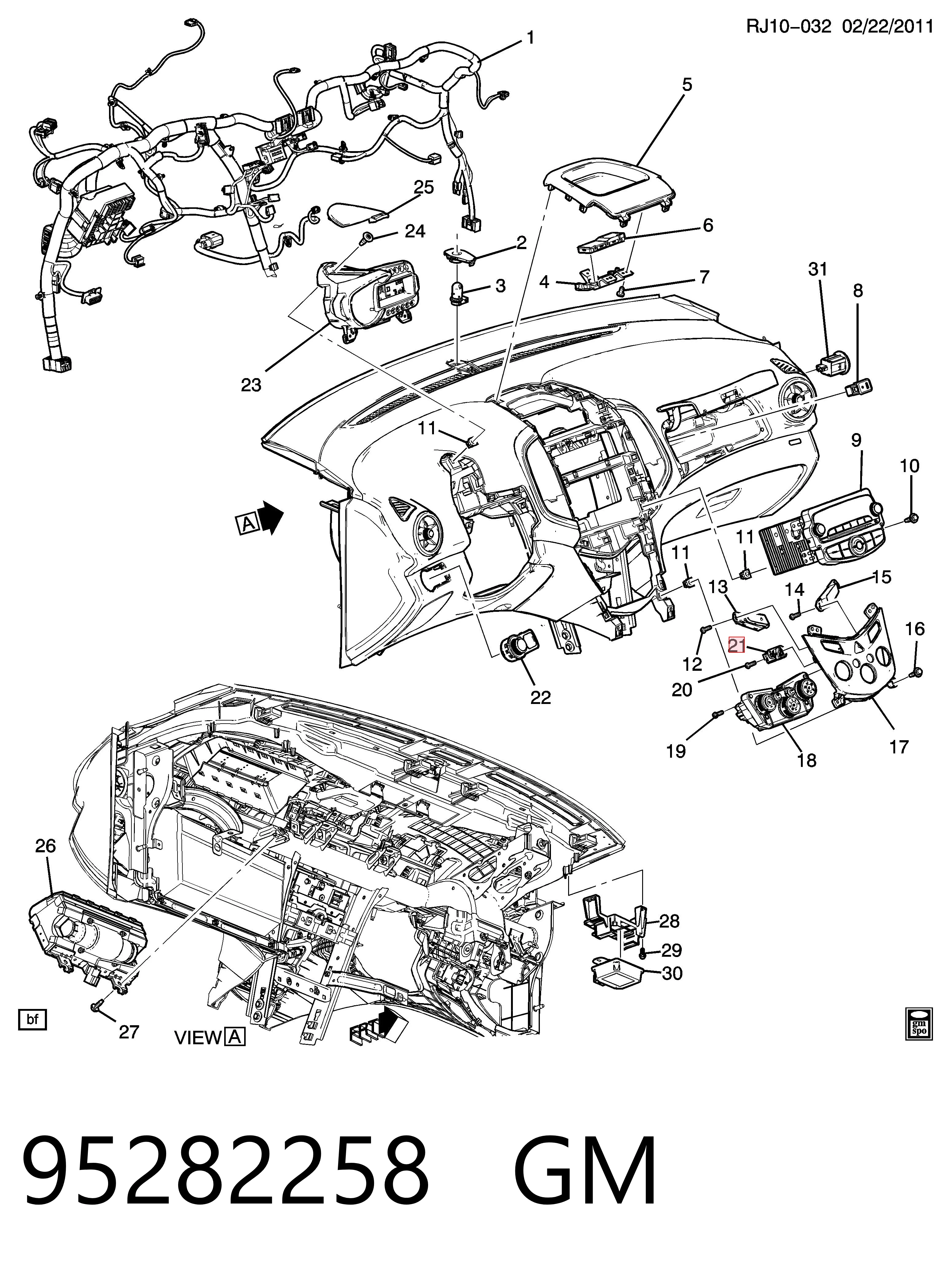 Botão de ativação do sinal de emergência Chevrolet Cruze  J300