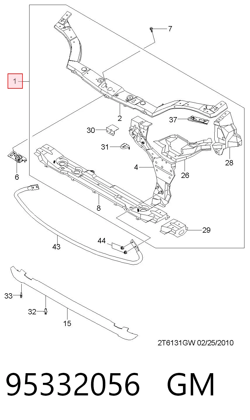 Suporte do radiador montado (painel de montagem de fixação das luzes) Chevrolet Aveo preço, a partir de 120,88 USD
