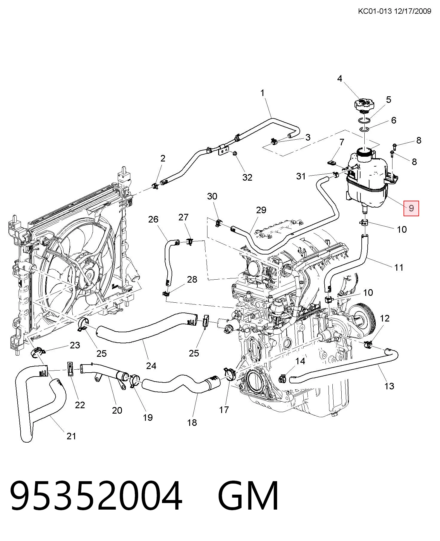Tanque de expansão do sistema de esfriamento Chevrolet Spark (Matiz)  M300