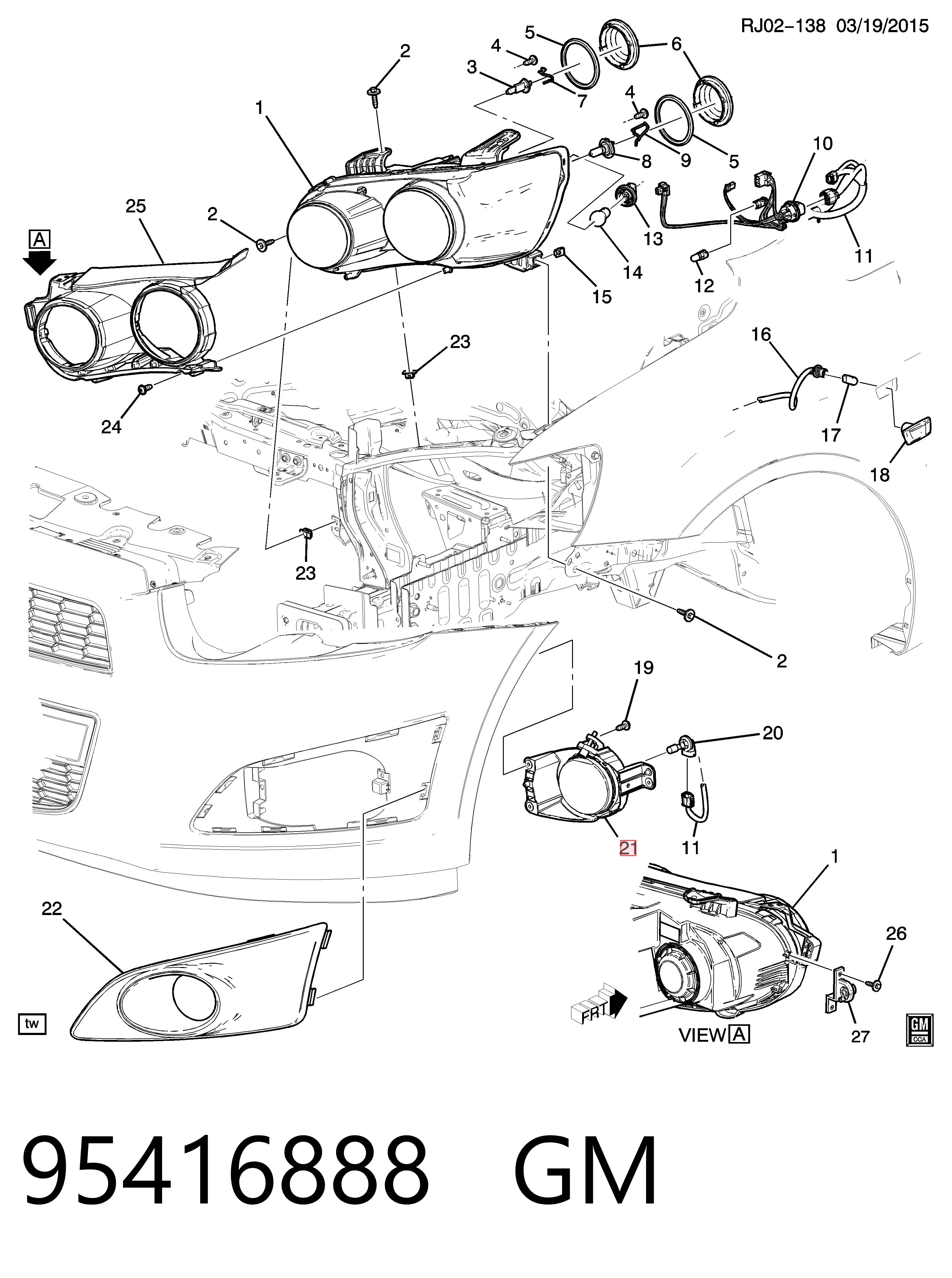 Compre 95416888 Opel Luzes de nevoeiro direitas