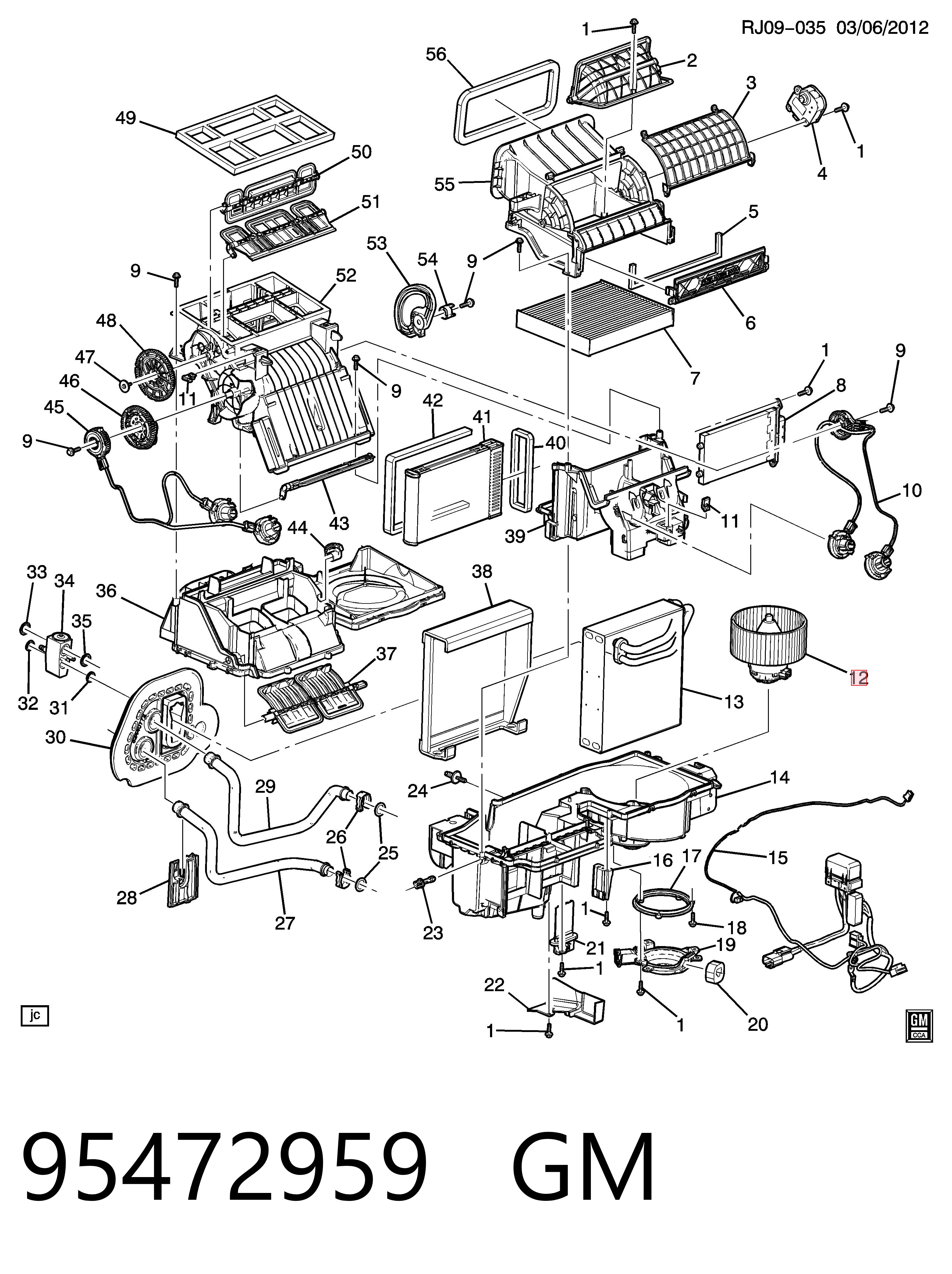 95472959 General Motors Motor de ventilador de forno (de aquecedor de salão)