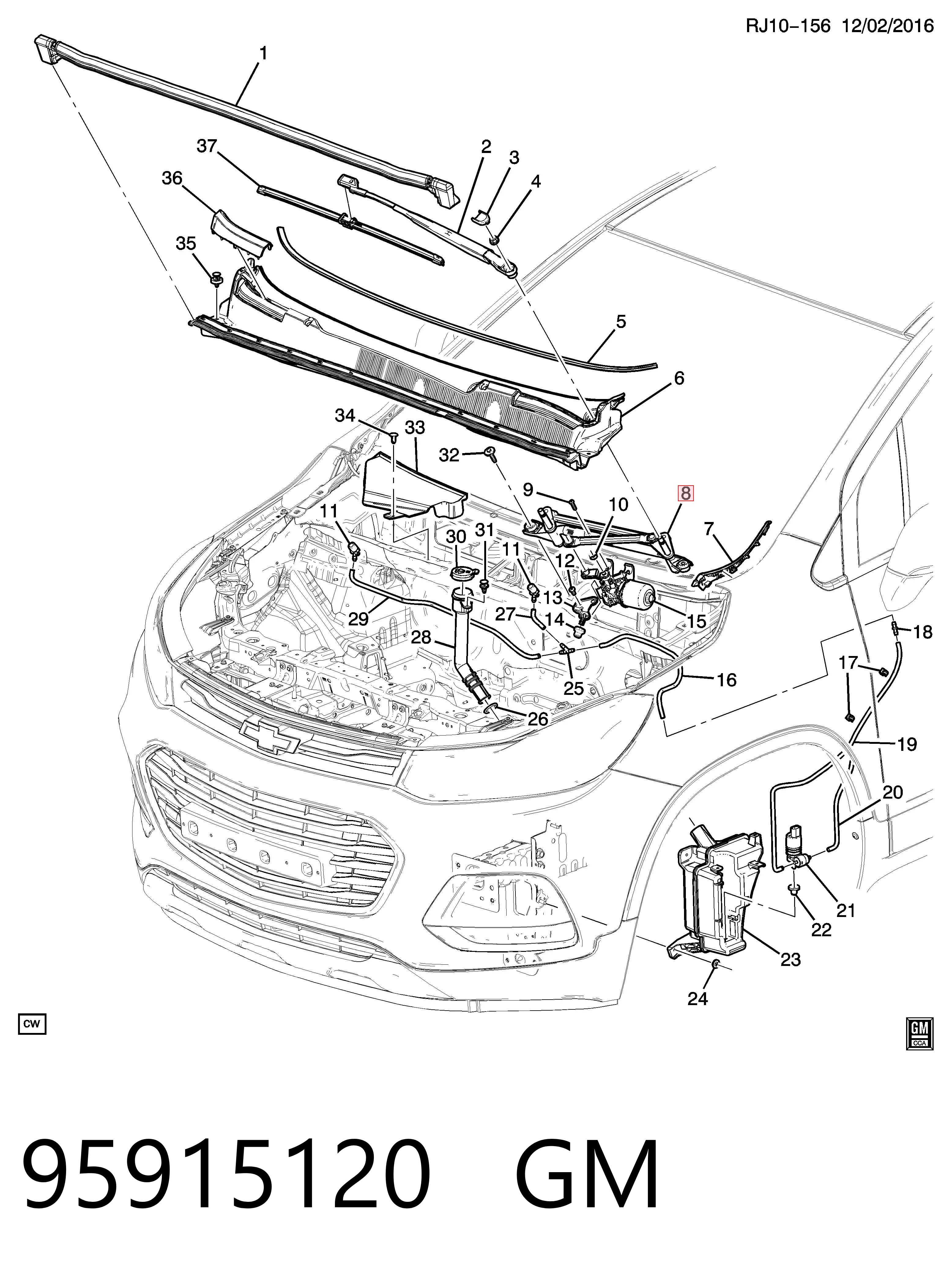 Compre Trapézio de limpador pára-brisas Opel Mokka 1