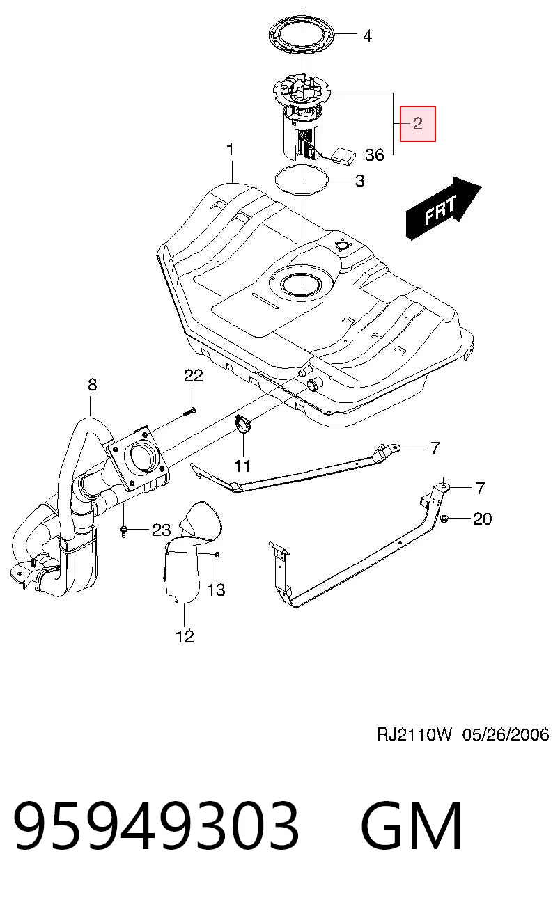 95949303 Hyundai/Kia Bomba de combustível elétrica submersível