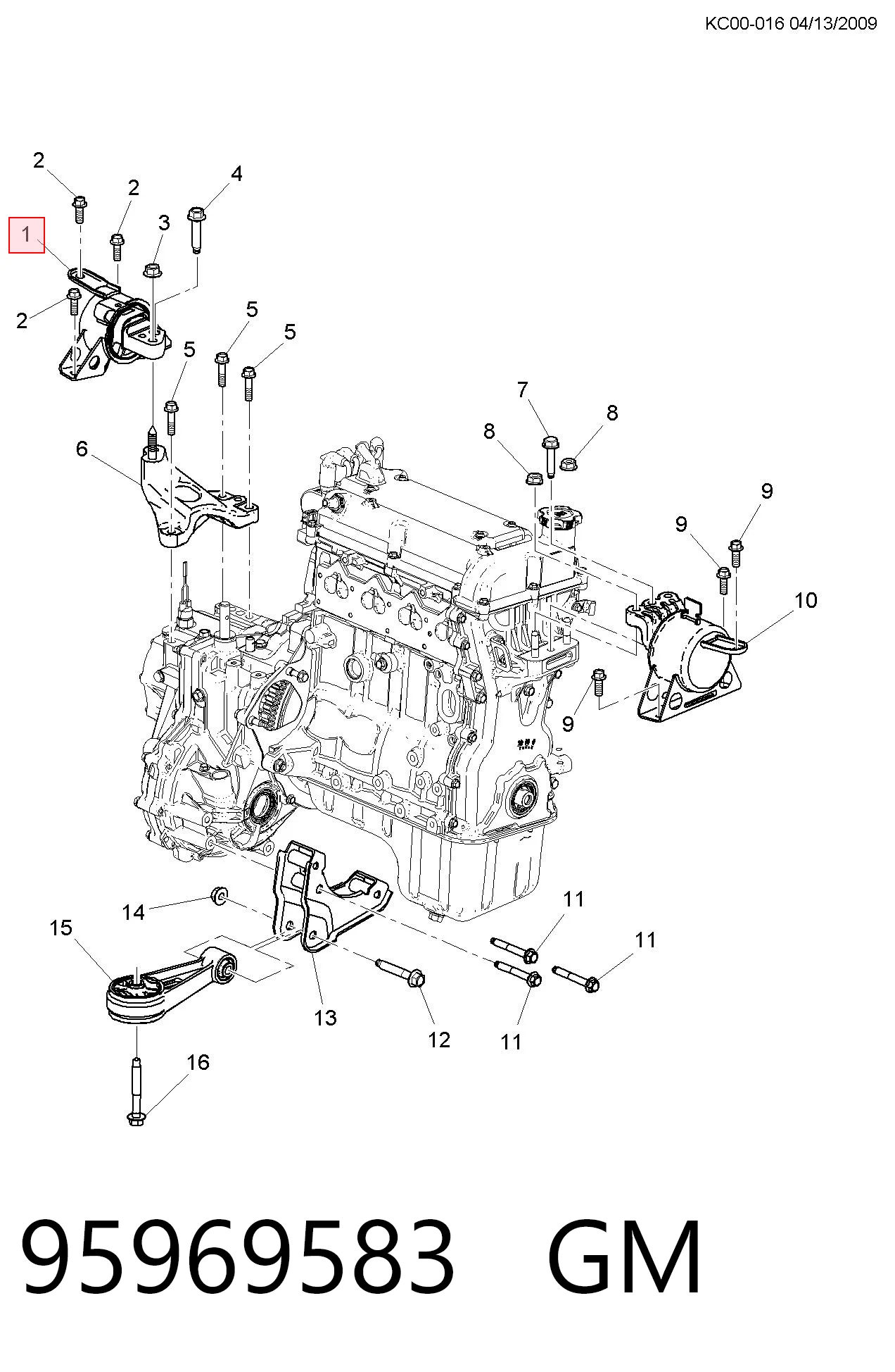 Coxim de transmissão (suporte da caixa de mudança) Chevrolet Spark (Matiz)  M300