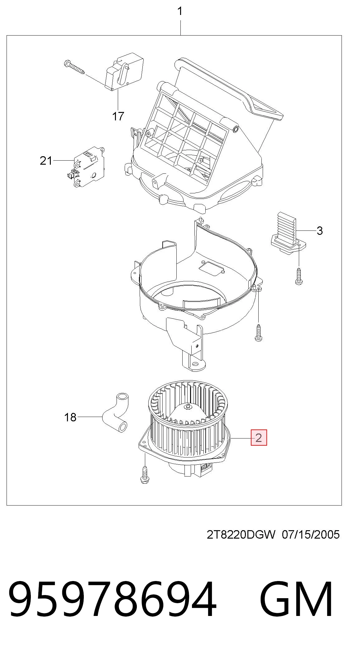 Motor de ventilador de forno (de aquecedor de salão) Chevrolet Aveo III T300