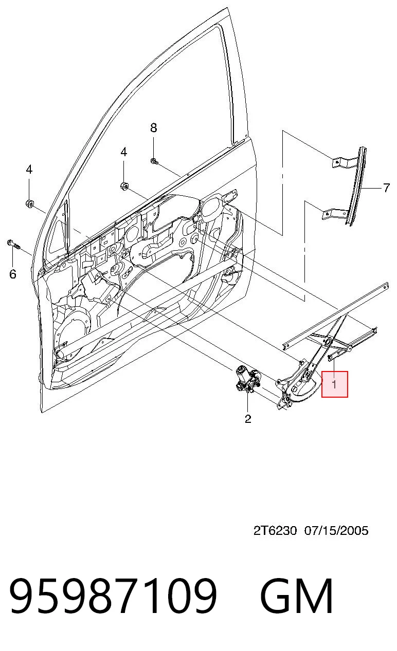 Mecanismo de acionamento de vidro da porta dianteira esquerda Chevrolet Aveo preço, a partir de 94,58 USD