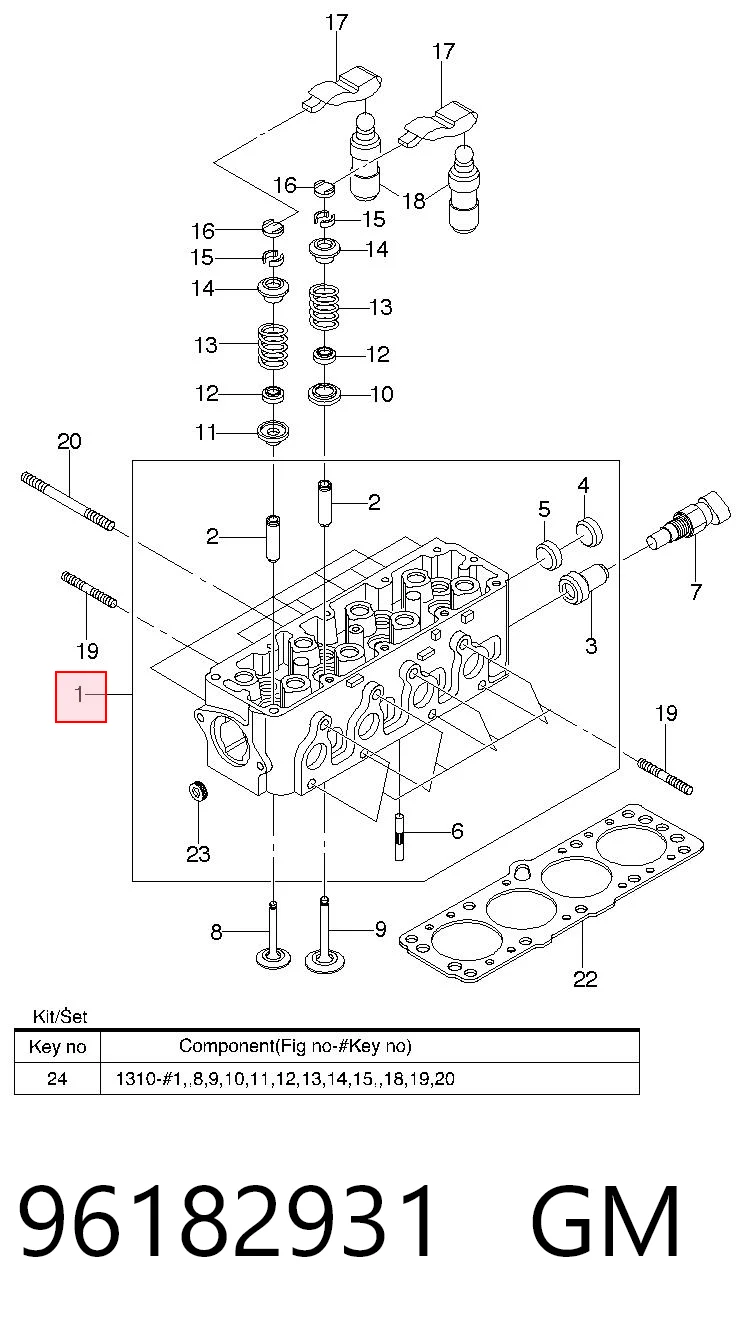 Cabeça de motor (CBC) Daewoo Lanos  KLAT