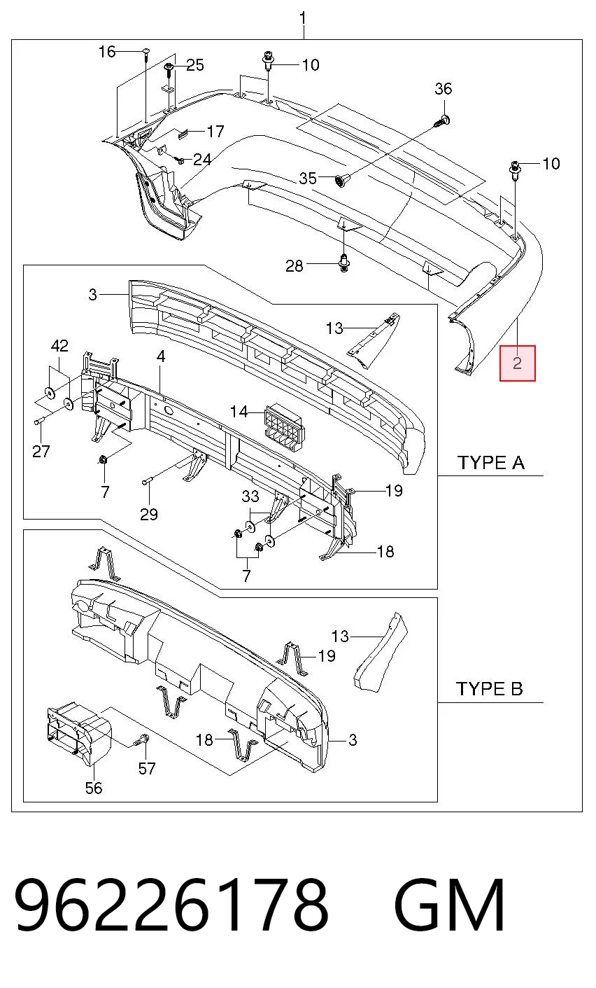 Pára-choque traseiro para Daewoo Lanos  KLAT