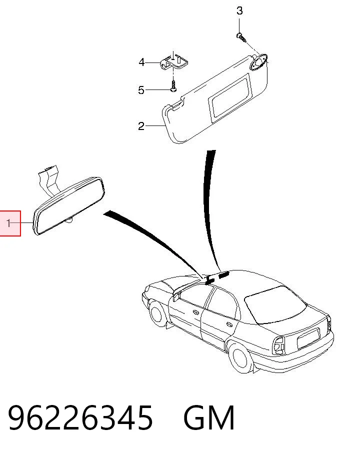 96137563 Hyundai/Kia Espelho de salão interno
