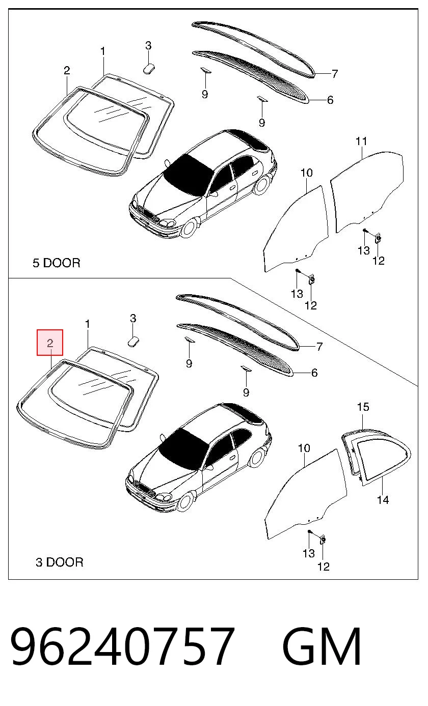 Moldura de pára-brisas Daewoo Lanos  KLAT ao melhor preço