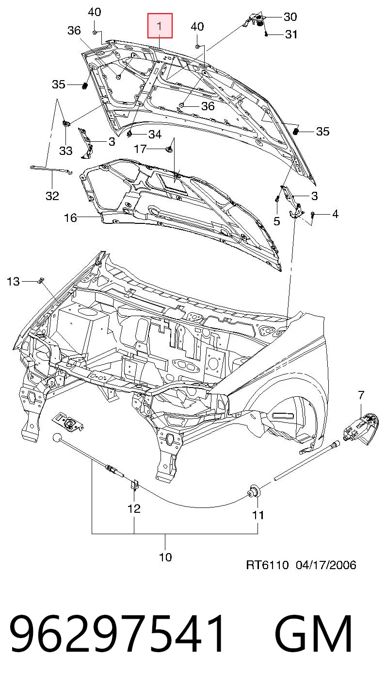 Capota para Chevrolet Aveo I T200