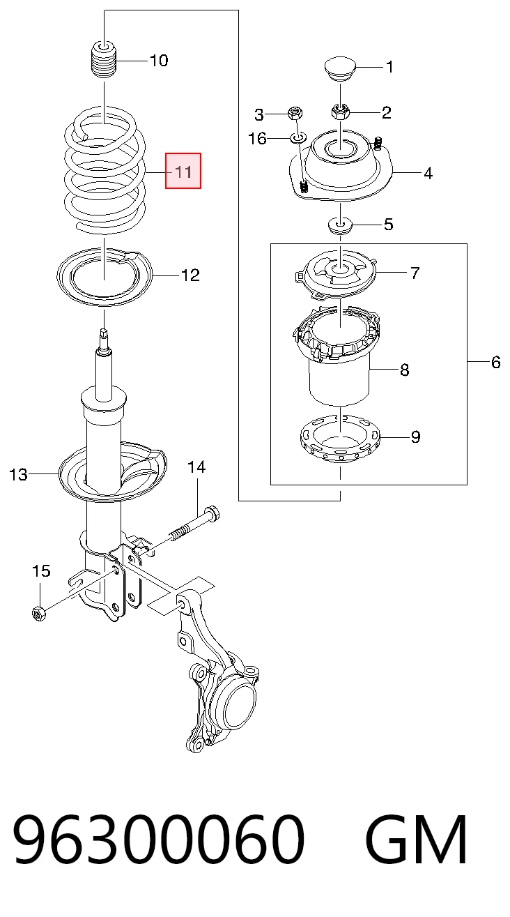 Mola dianteira para Daewoo Nubira J10, J15
