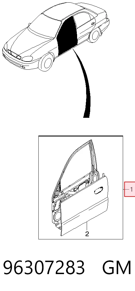 Porta dianteira esquerda para Daewoo Lanos  KLAT
