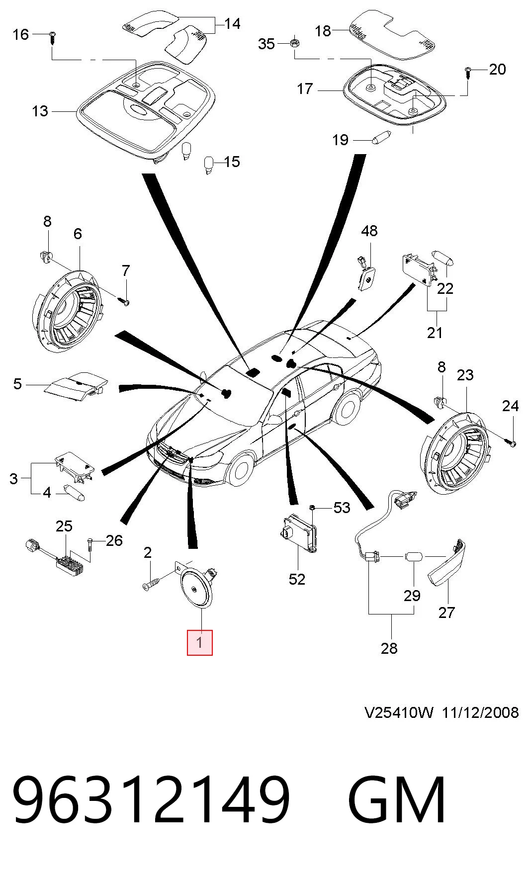 Sinal sonoro (cláxon) para Chevrolet Epica II V250