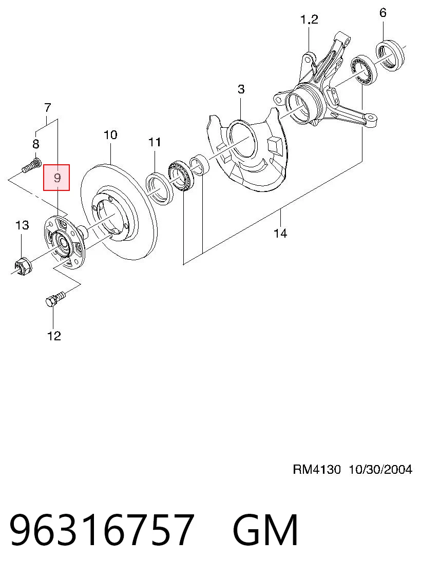 Cubo dianteiro Daewoo Matiz  KLYA