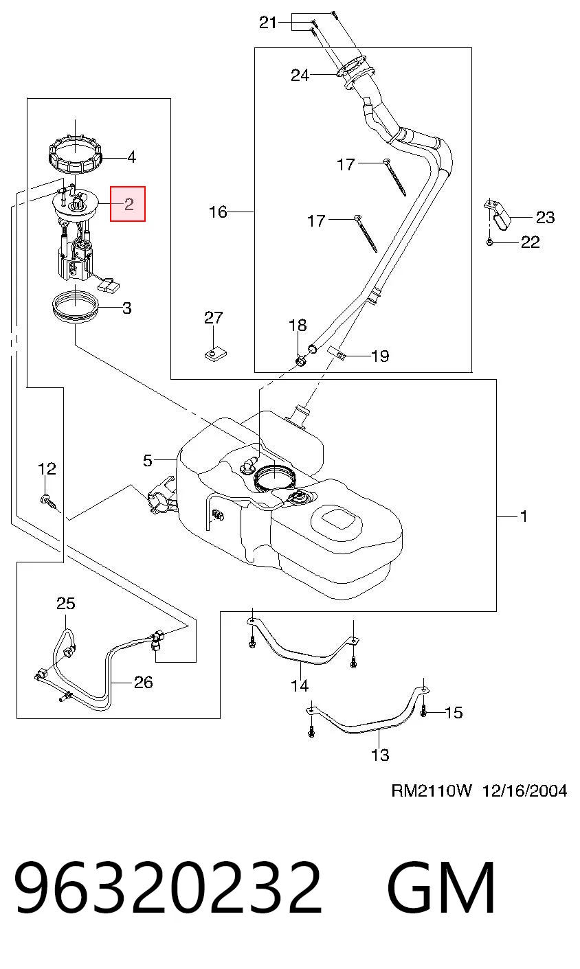 Compre Módulo de bomba de combustível com sensor do nível de combustível Chevrolet Spark (Matiz) 