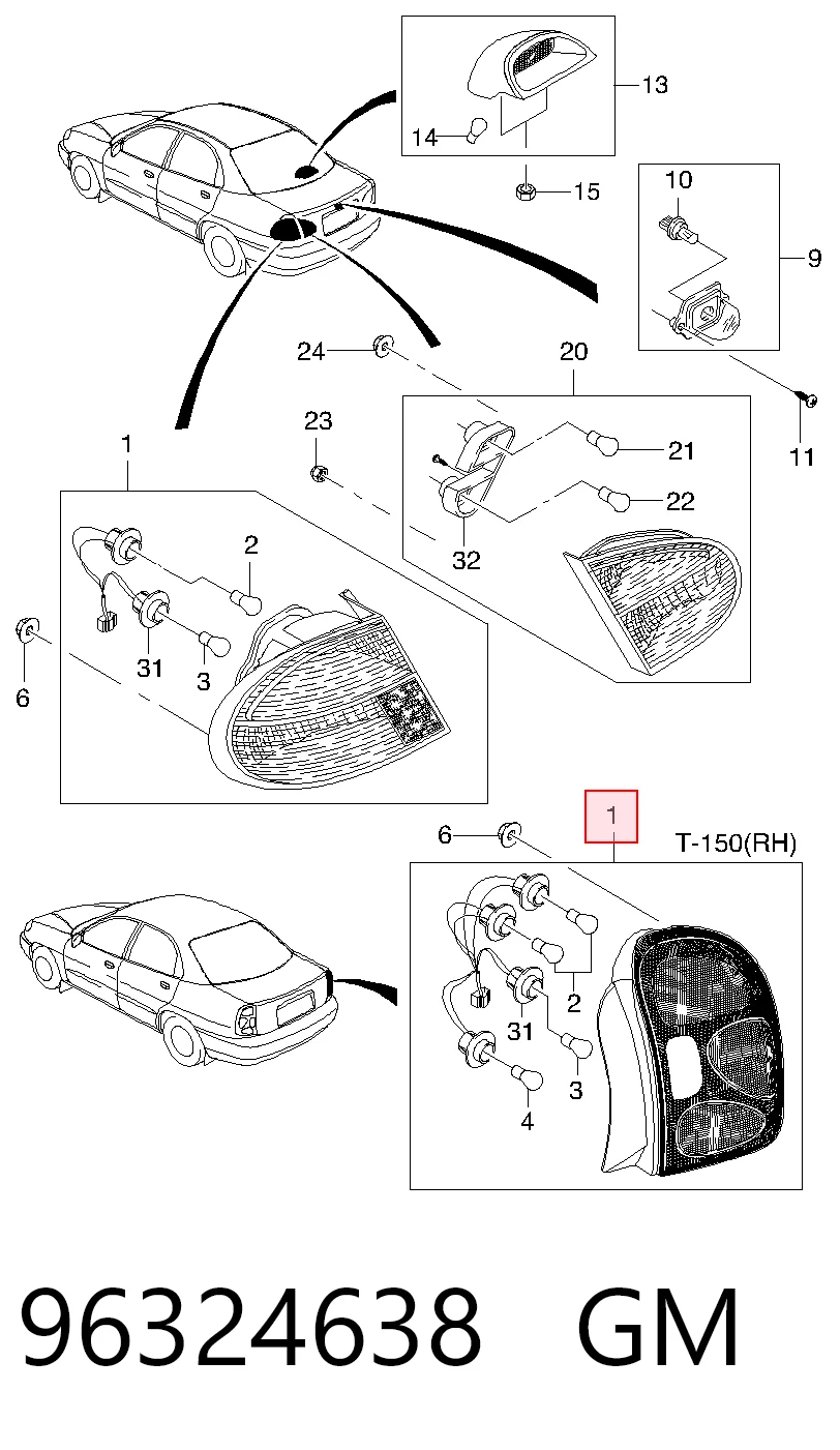 LKR052 Magneti Marelli Lanterna traseira esquerda externa