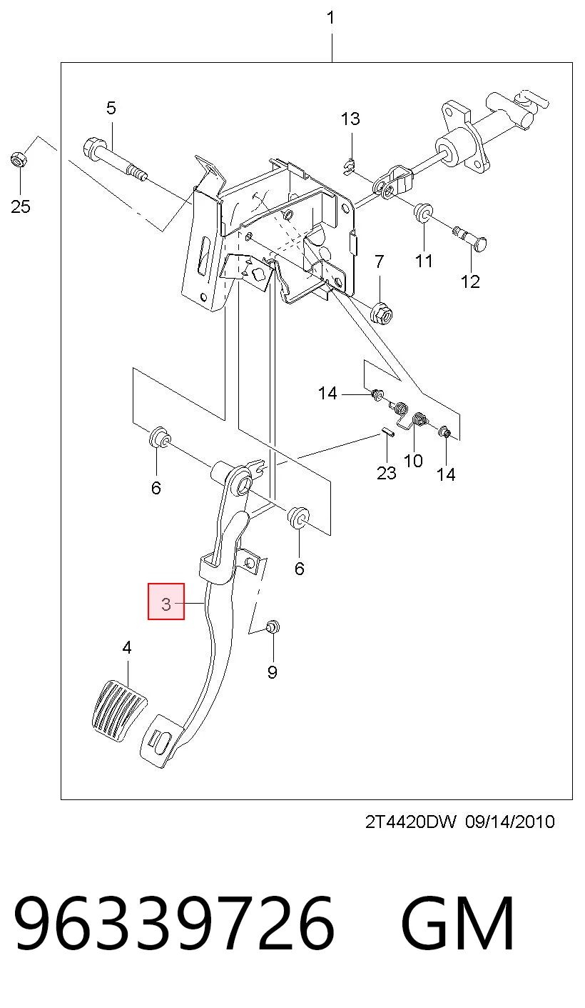 Pedal de embraiagem Chevrolet Aveo  T250, T255 ao melhor preço
