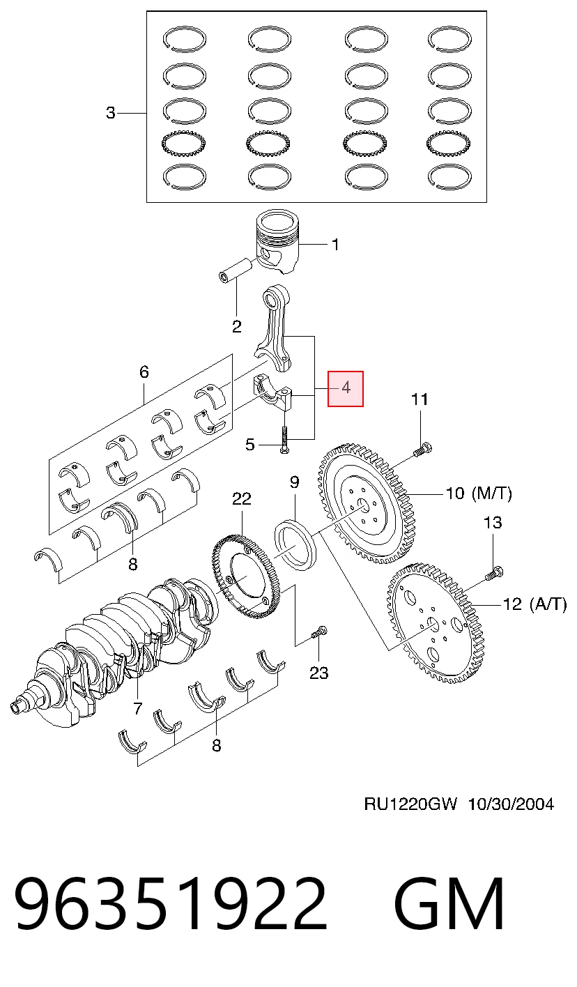Biela de pistão de motor Hyundai/Kia 94580740 preço, a partir de 48,27 USD
