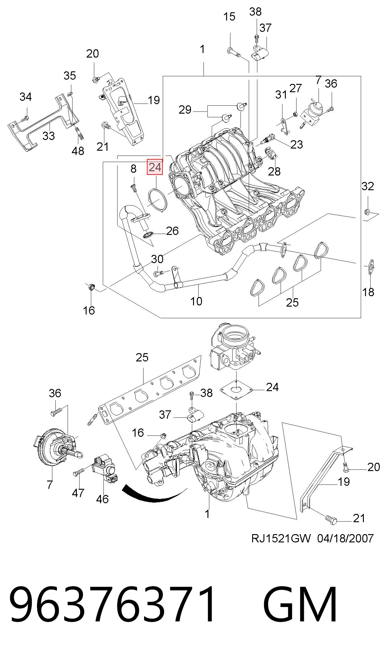 Vedante da válvula de borboleta para Chevrolet Lacetti J200