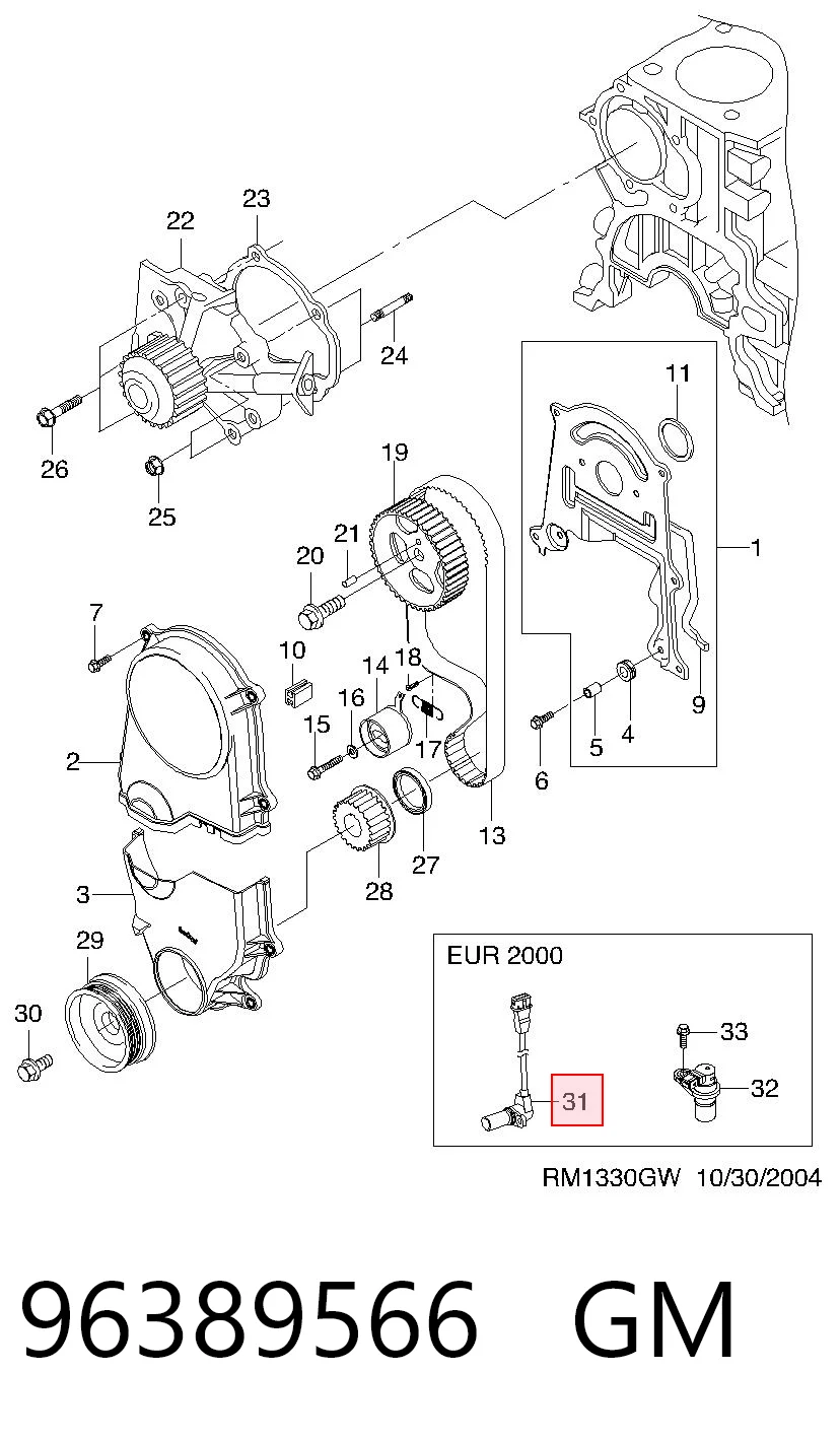 Sensor de posição (de revoluções) de cambota Daewoo Matiz preço, a partir de 24,40 USD