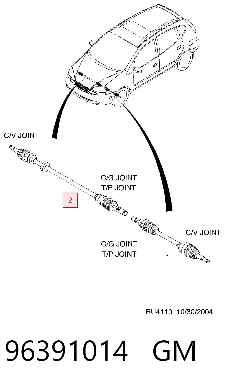 Junta homocinética externa dianteira Daewoo Nubira II J15