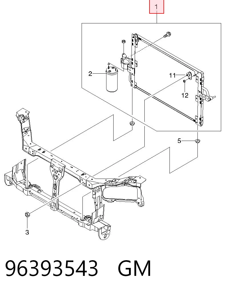 Radiador de aparelho de ar condicionado Daewoo Nubira I J10, J15