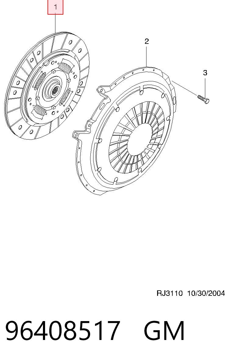 Disco de embraiagem Chevrolet Aveo II T250, T255