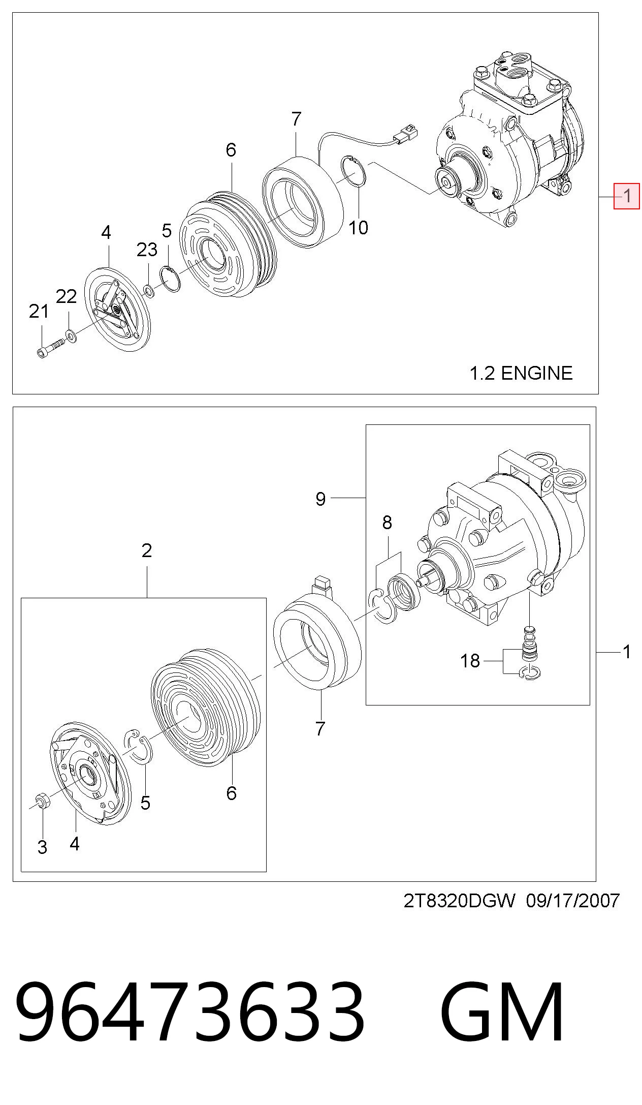 Compressor de aparelho de ar condicionado 1986AD1249 Bosch