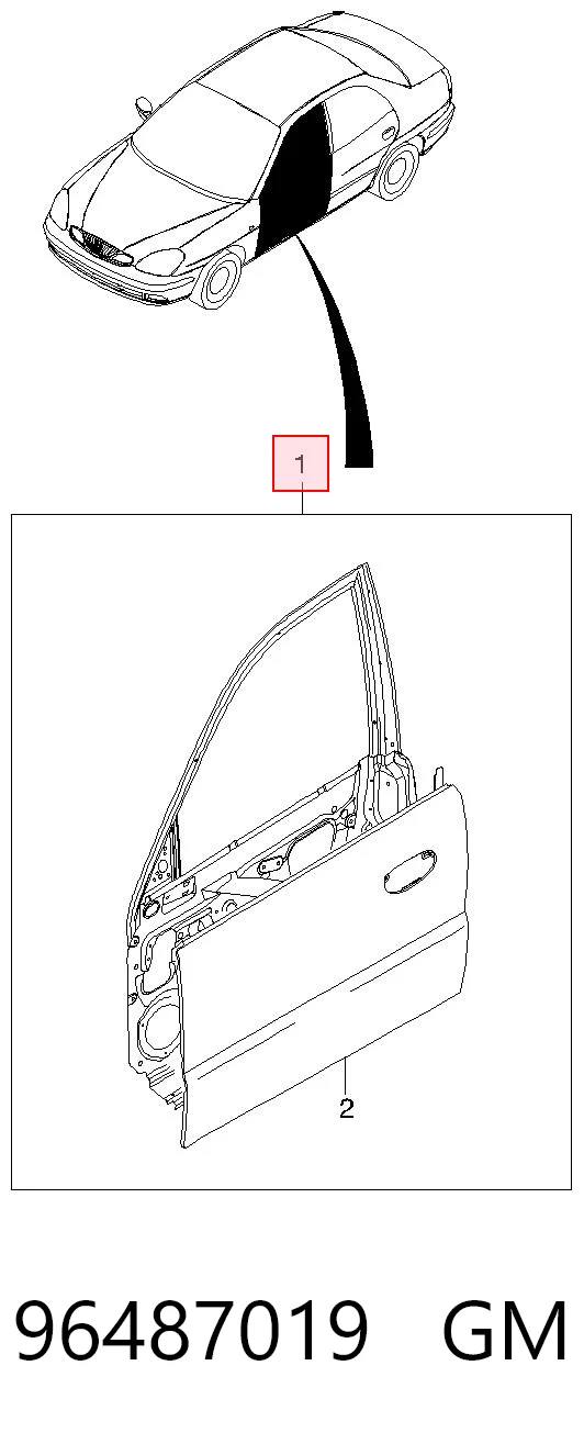 Porta dianteira esquerda Daewoo Nubira I J10, J15