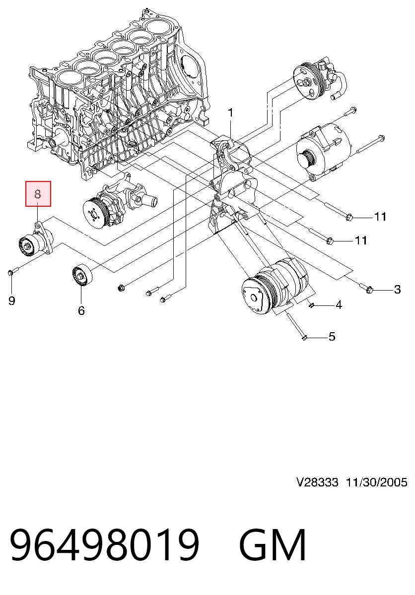  Reguladora de tensão da correia de transmissão Chevrolet Epica I sedan (V200) (2003 - 2006) I