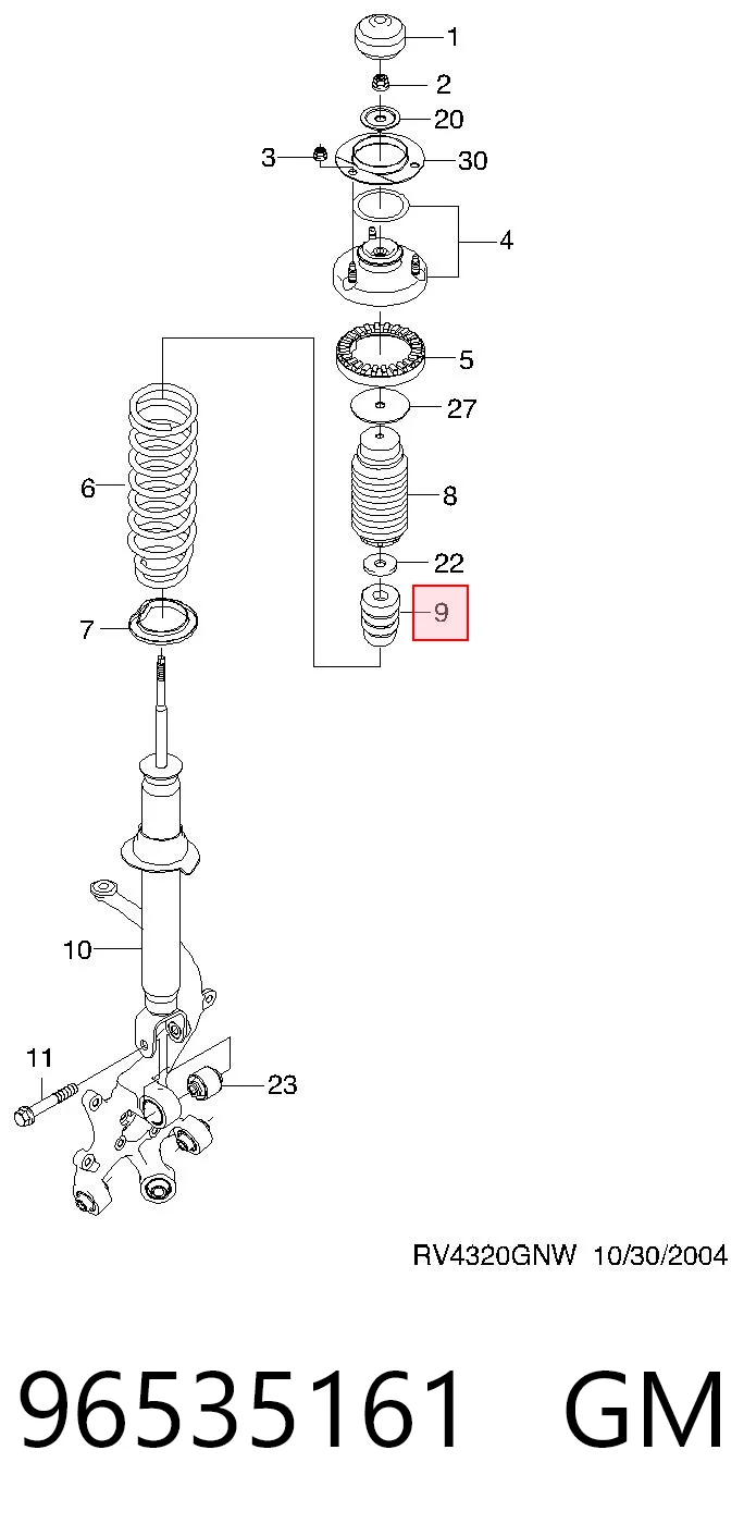 Compre 96494604 Hyundai/Kia Pára-choque (grade de proteção) de amortecedor traseiro