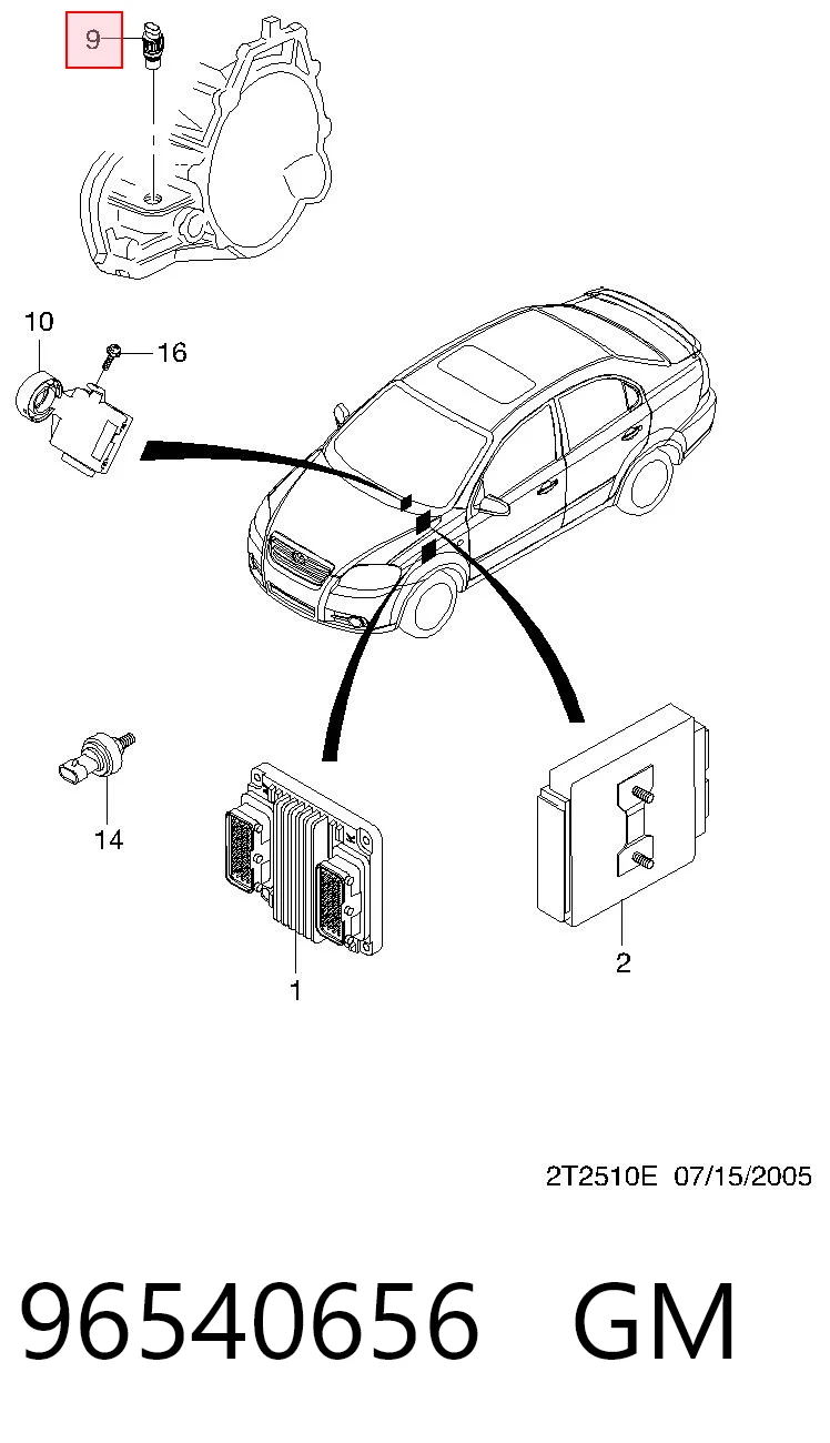 Sensor de velocidade 96603583 Hyundai/Kia