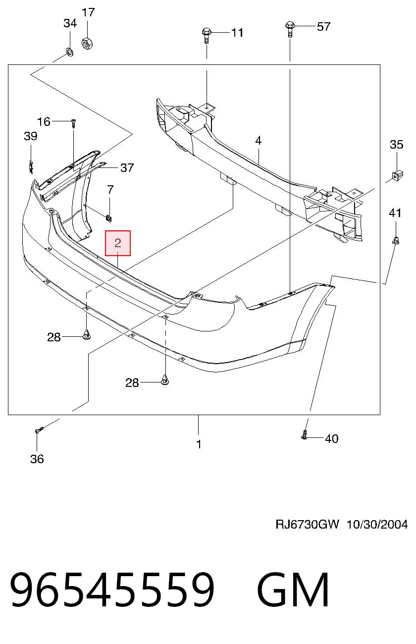 Pára-choque traseiro para Chevrolet Lacetti J200