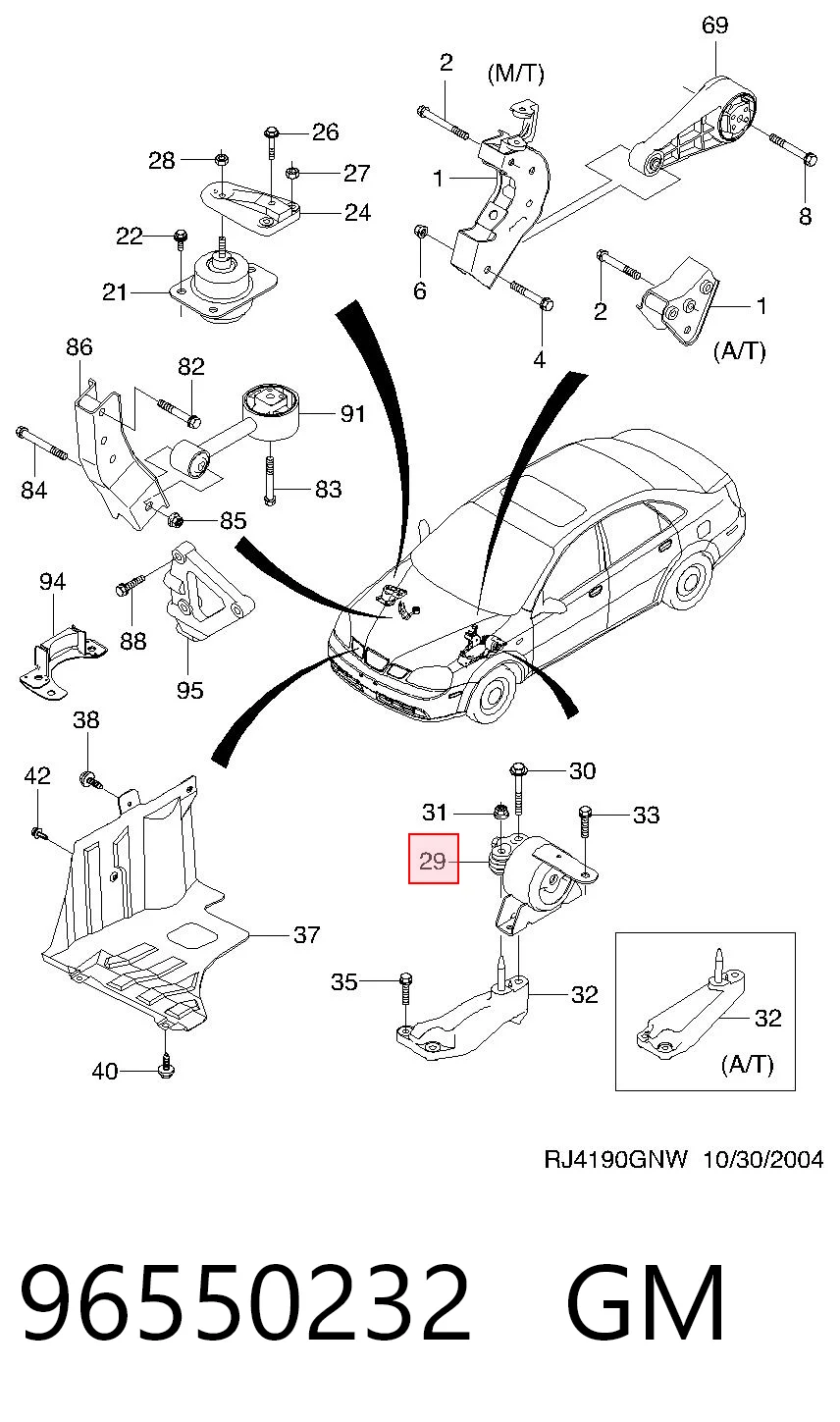 CZKD6 CTR Coxim (suporte) esquerdo de motor