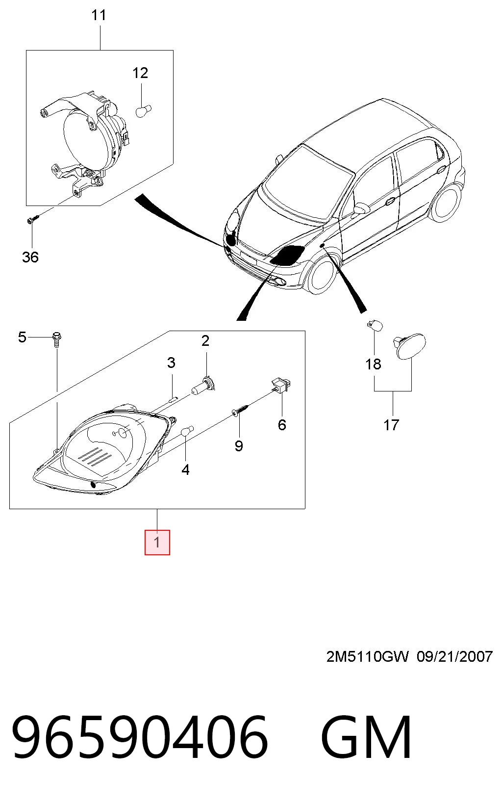 Compre Luz direita Chevrolet Spark (Matiz) 