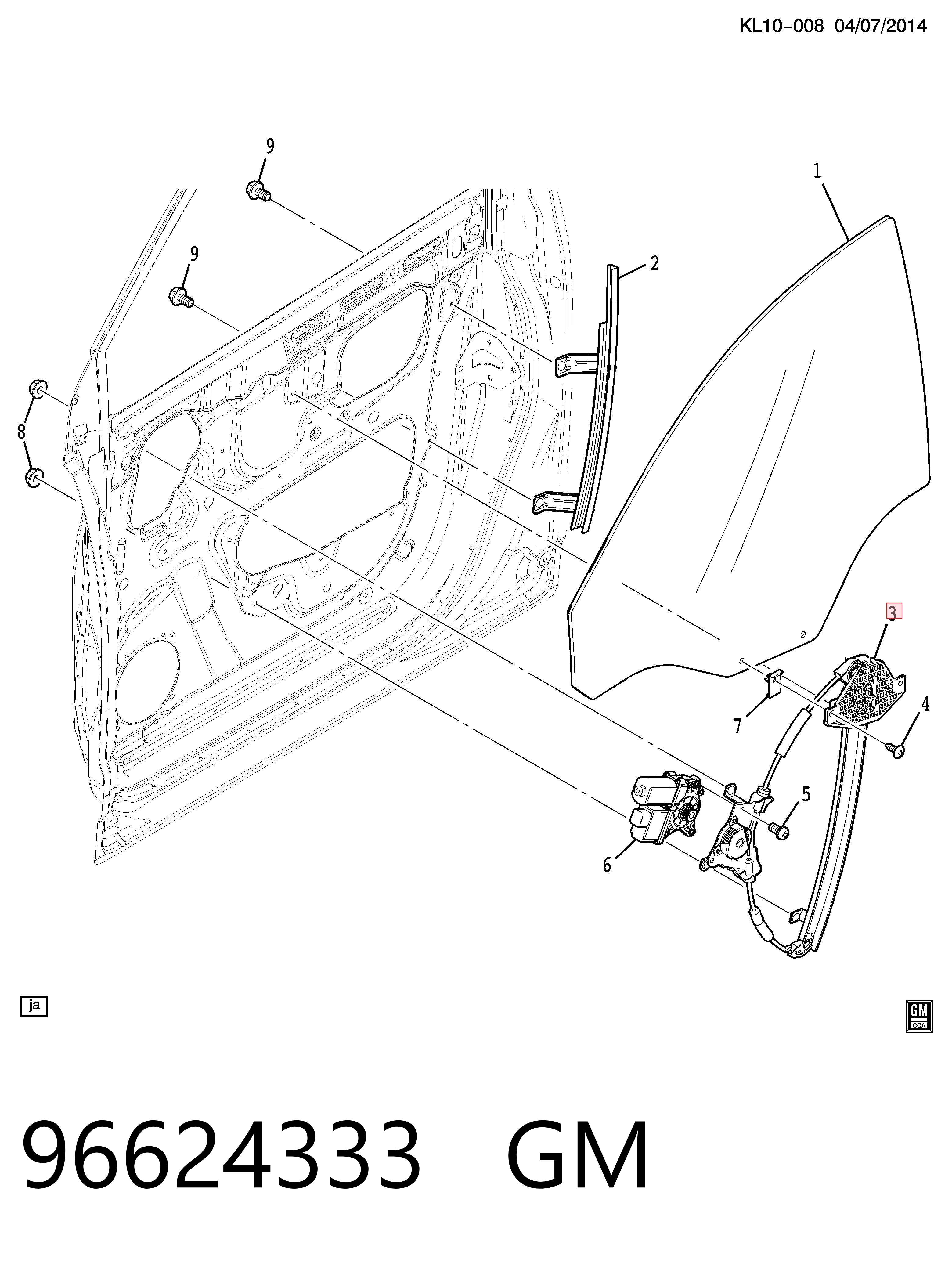 Compre Mecanismo de acionamento de vidro da porta dianteira direita Chevrolet Captiva 1