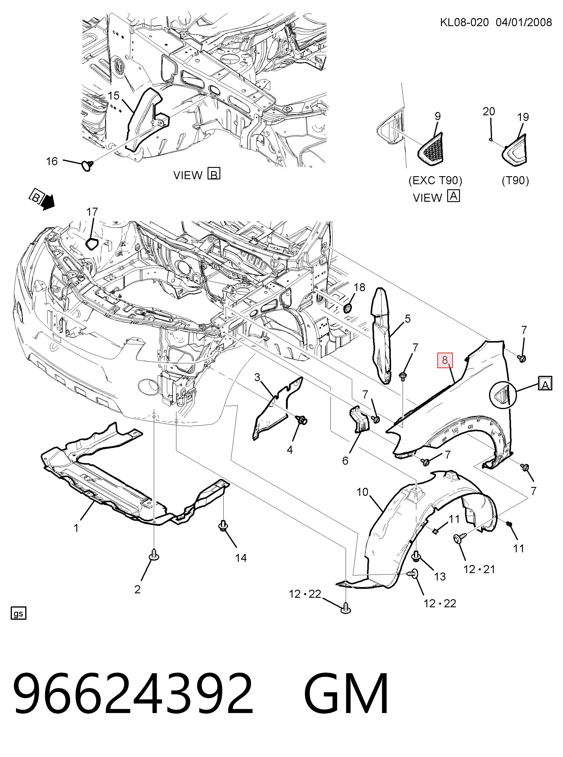  Pára-lama dianteiro esquerdo Chevrolet Captiva II SUV (C140) (2011 - 2026) II