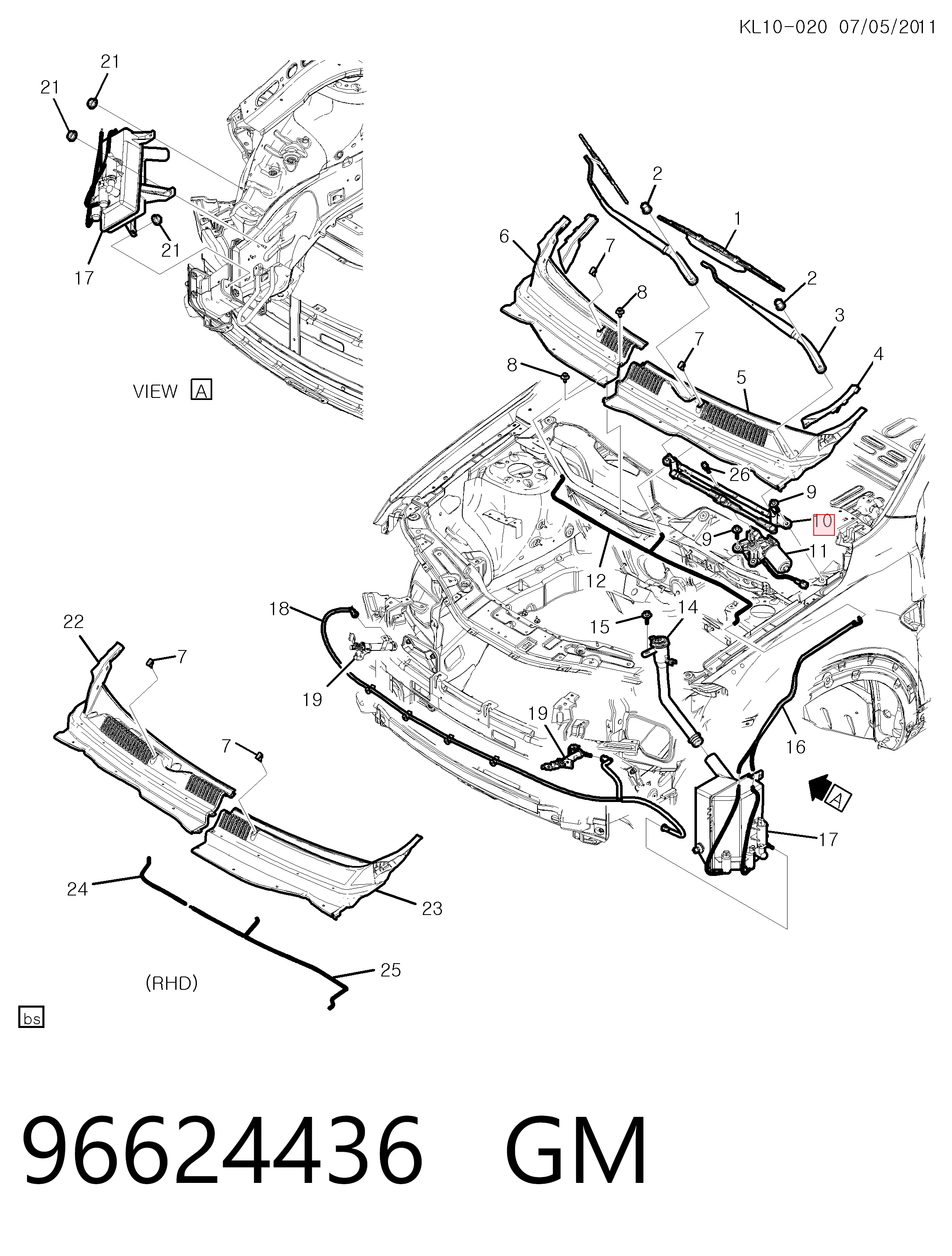 20913315 Peugeot/Citroen Trapézio de limpador pára-brisas