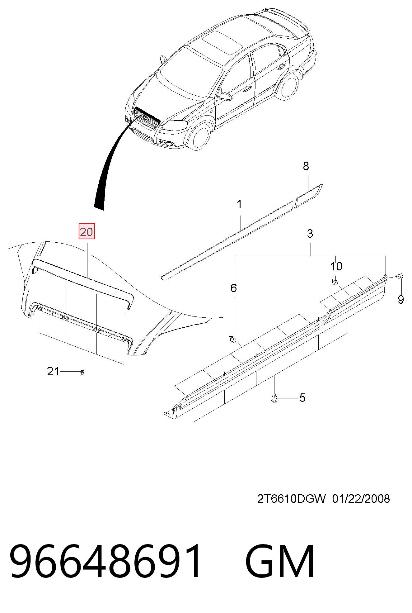Moldura da capota Chevrolet Aveo preço, a partir de 19,60 USD