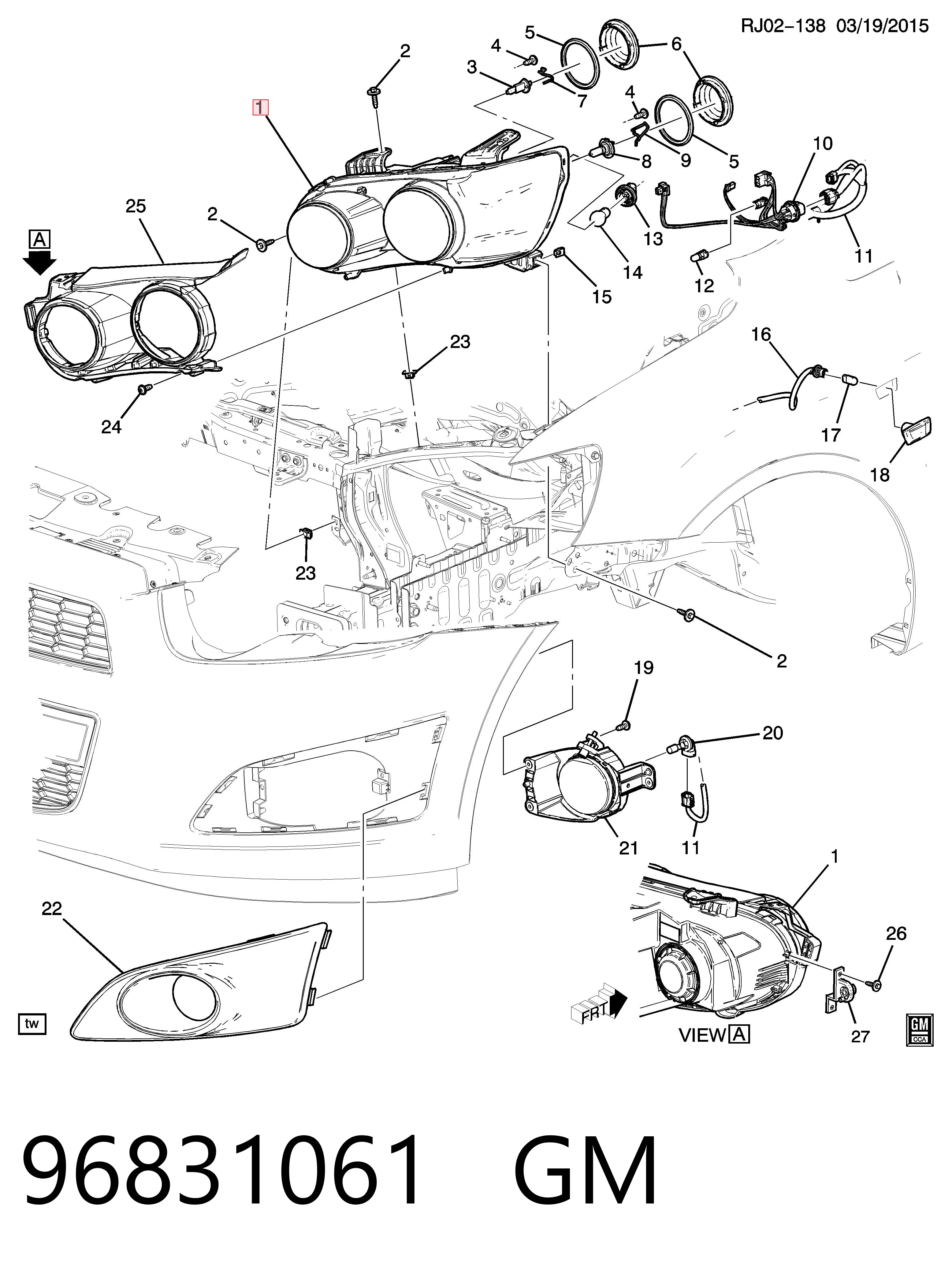 Luz esquerda Chevrolet Aveo III sedan (T300) (2011 - 2020) III