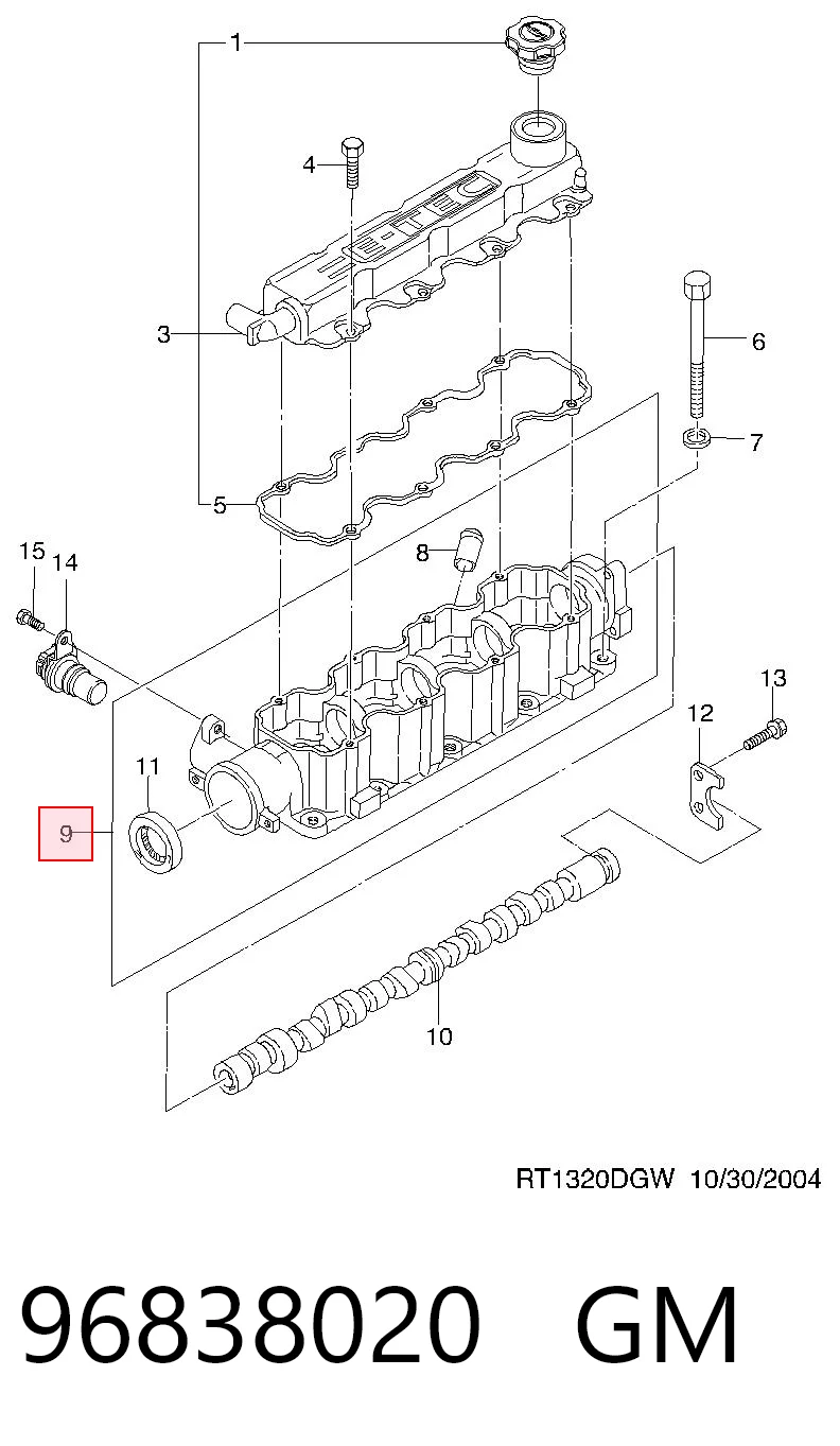 Cama da árvore distribuidora para Chevrolet Aveo T250, T255