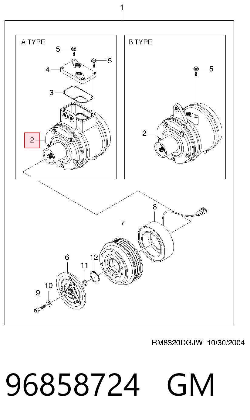 Compressor de aparelho de ar condicionado 1986AD1245 Bosch