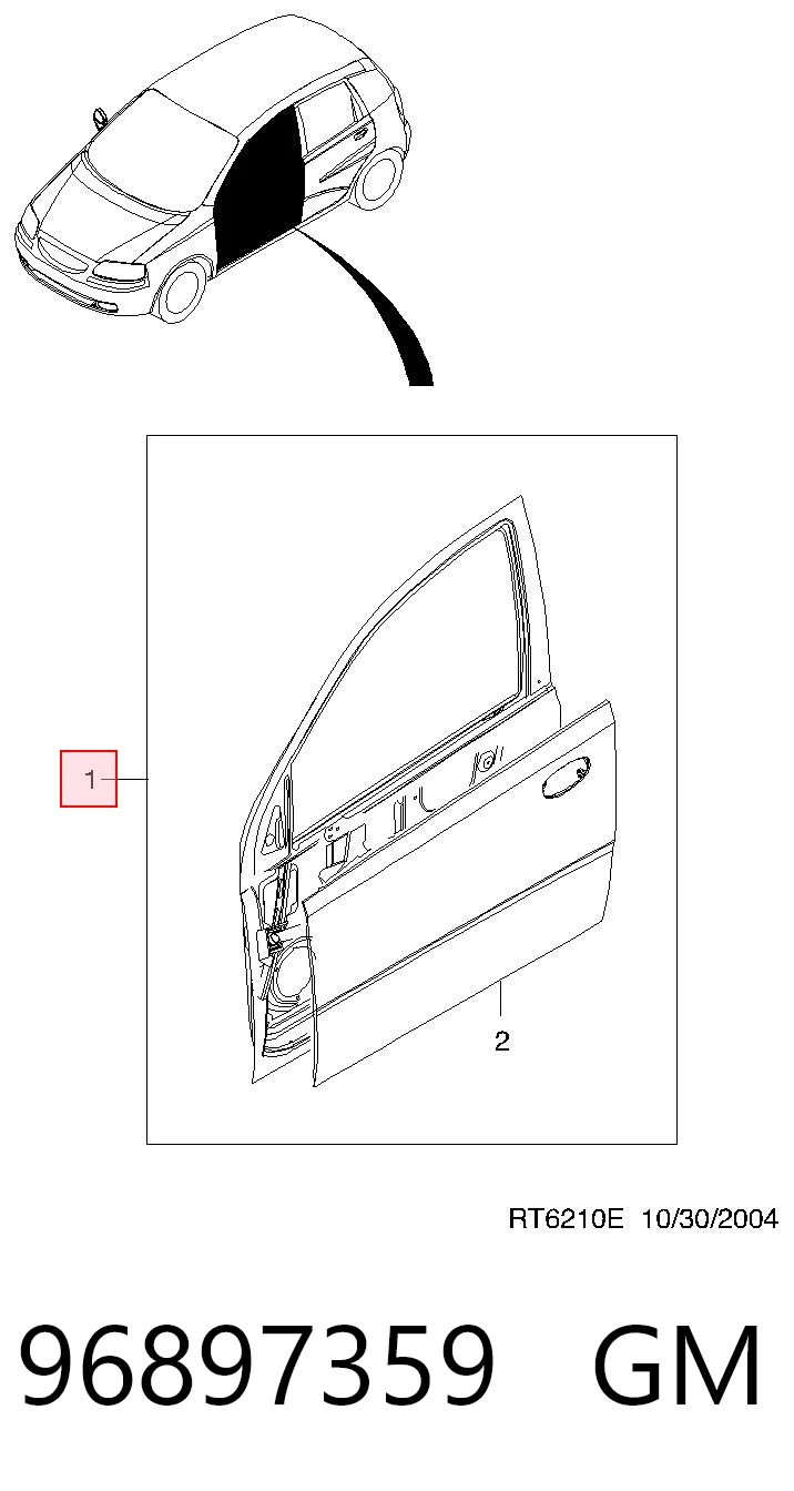 Porta dianteira esquerda para Chevrolet Aveo I T200