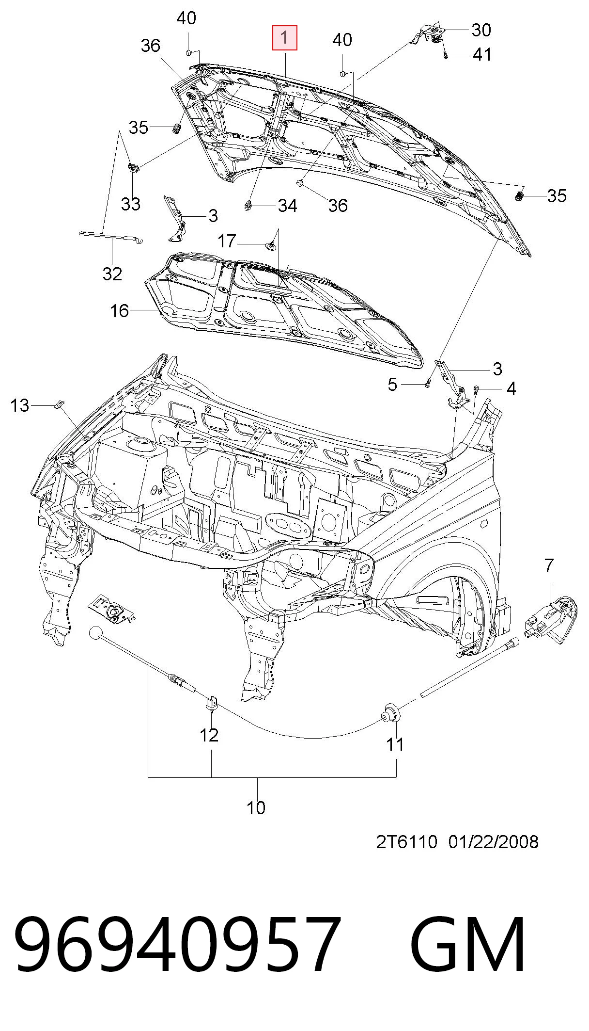 Capota para Chevrolet Aveo II T250, T255