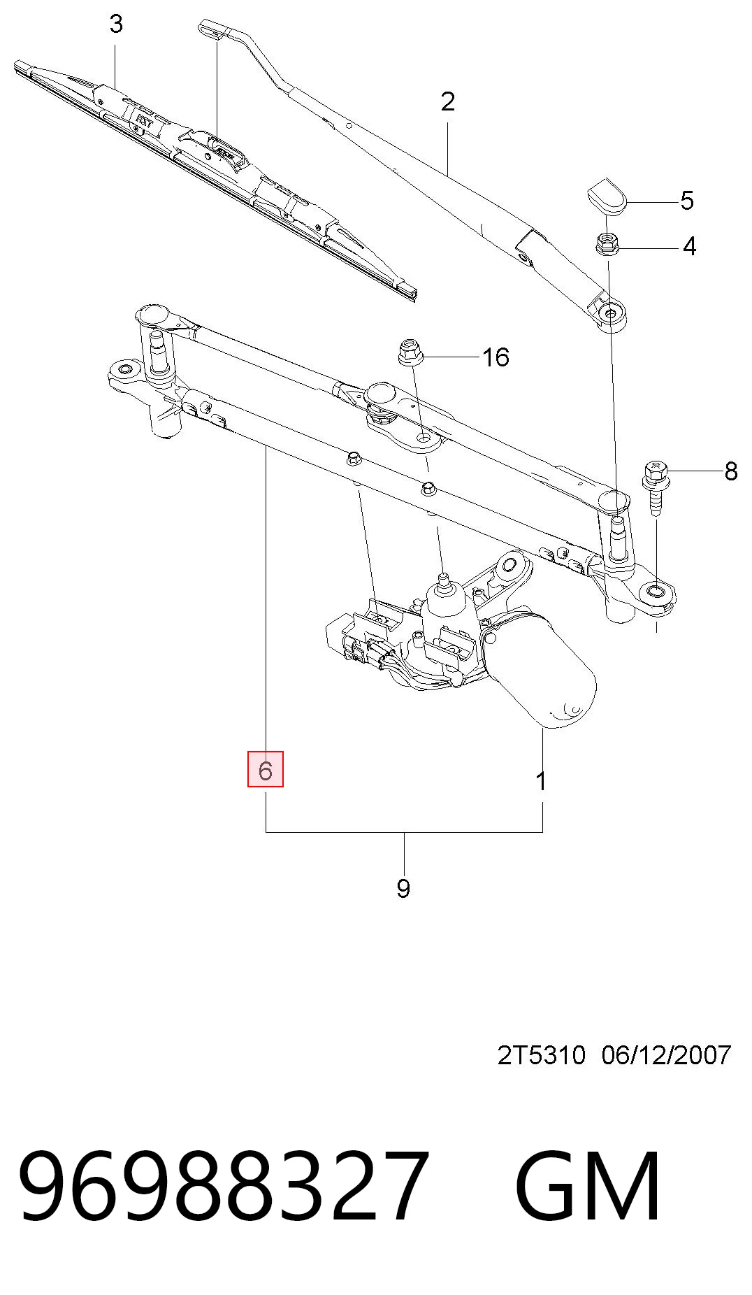 96988327 Peugeot/Citroen Trapézio de limpador pára-brisas