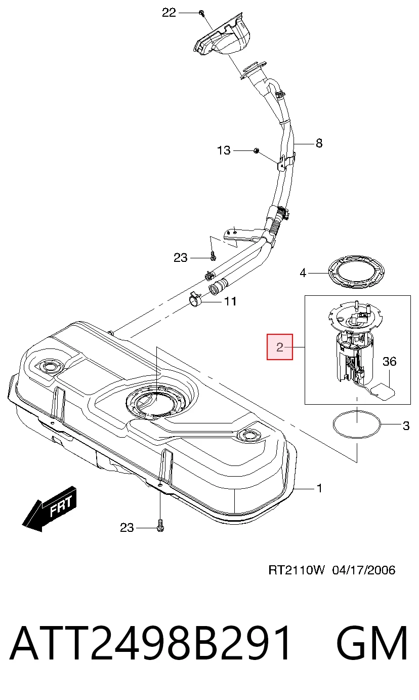  Módulo de bomba de combustível com sensor do nível de combustível Chevrolet Aveo I hatchback (T200) (2003 - 2008) I