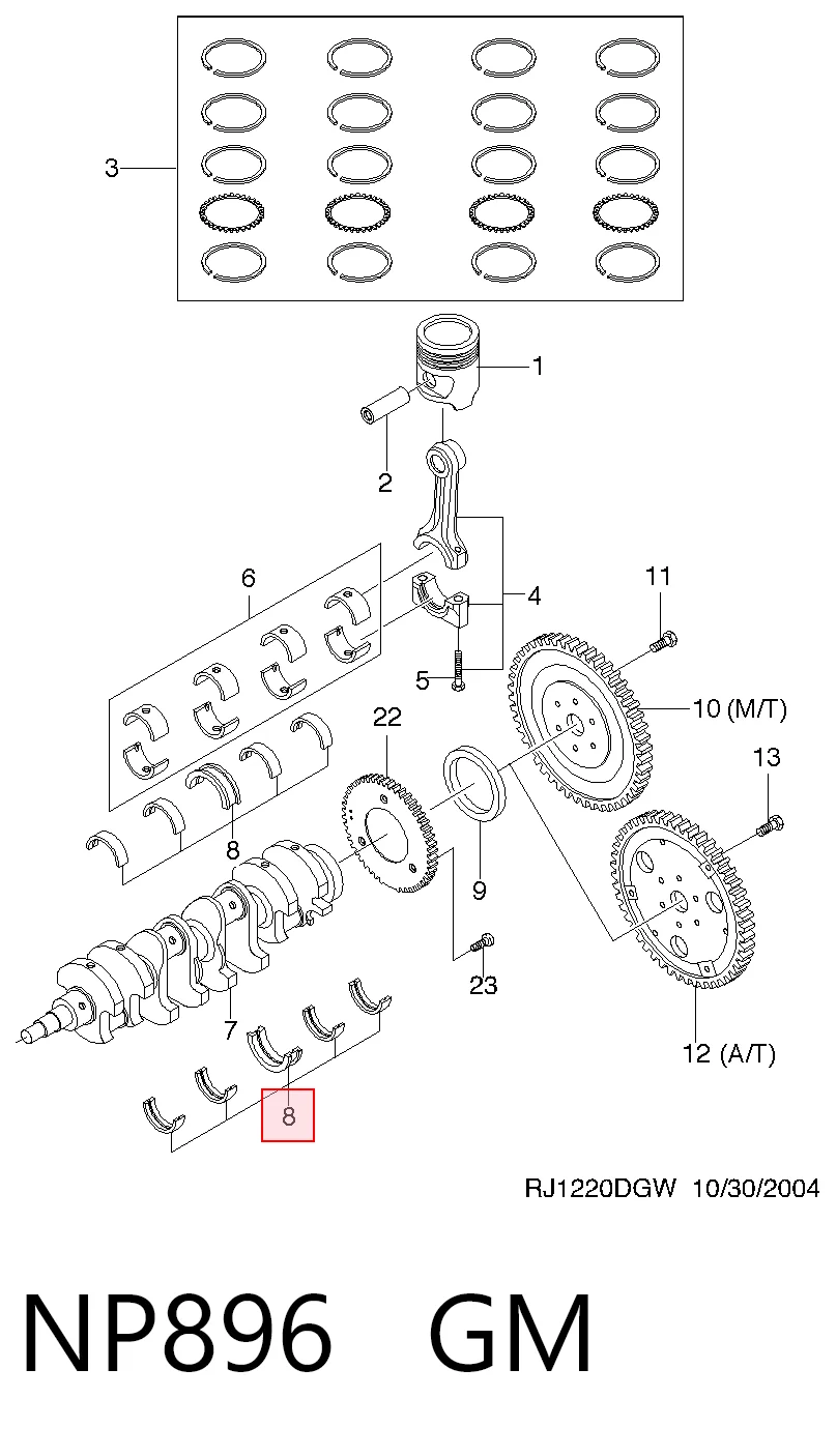Compre 93742705 Peugeot/Citroen Folhas inseridas principais de cambota, kit, padrão (STD)